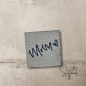 Preview: Label - "MOM" - ca. 3 cm x 3 cm - Kunstleder ++ Farbauswahl ++